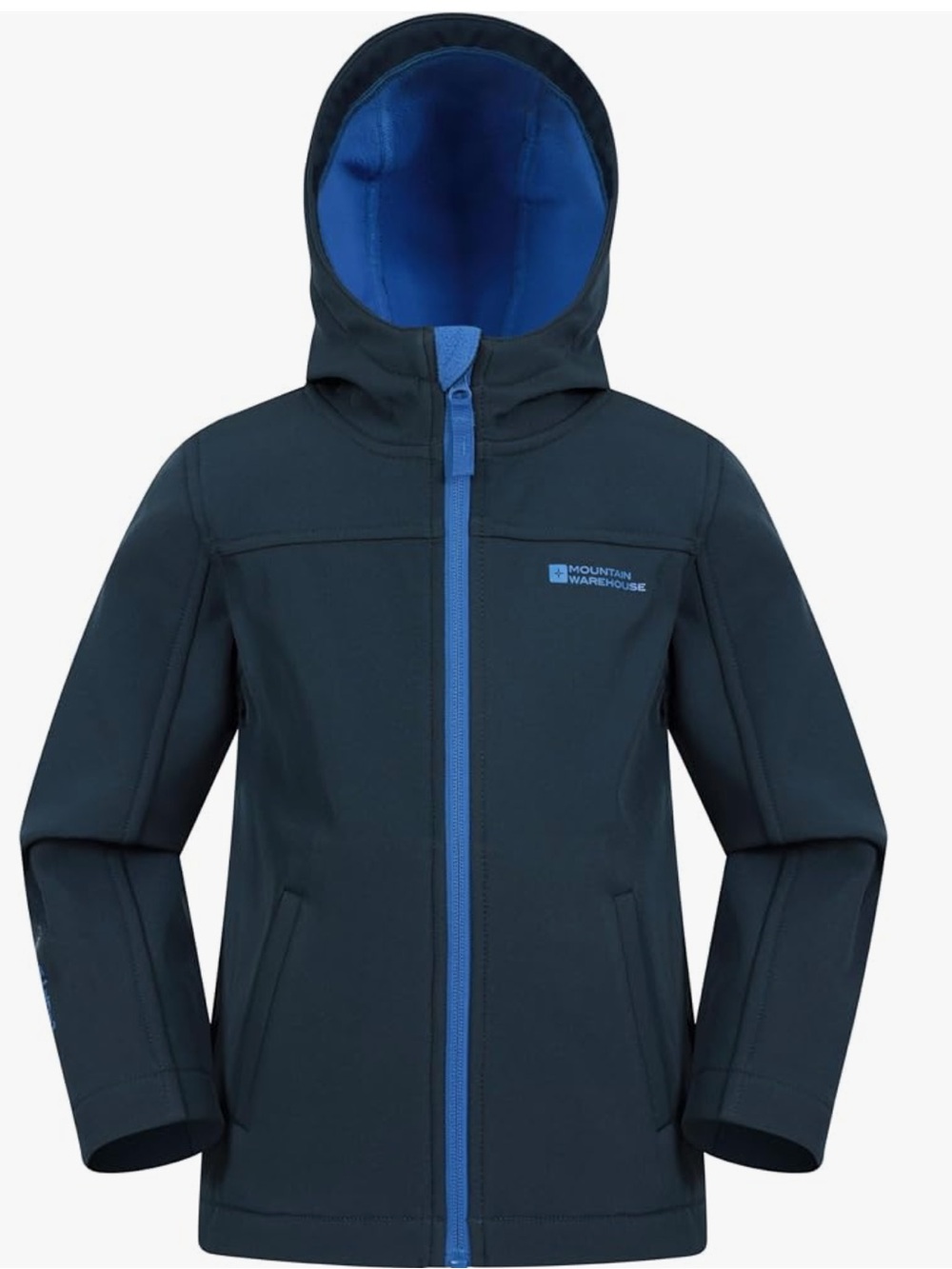 EEUC Mountain Warehouse Kids Navy Exodus Softshell Fleece Lined Hooded Jacket
